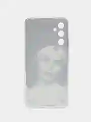 Бронзовый чехол на Samsung Galaxy A34 5G (Самсунг A34), прозрачный, с рисунком, защита камеры