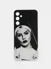 Бронзовый чехол на Samsung Galaxy A34 5G (Самсунг A34), прозрачный, с рисунком, защита камеры