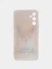 Оранжевый чехол на Samsung Galaxy A34 5G (Самсунг A34), прозрачный, с рисунком, защита камеры