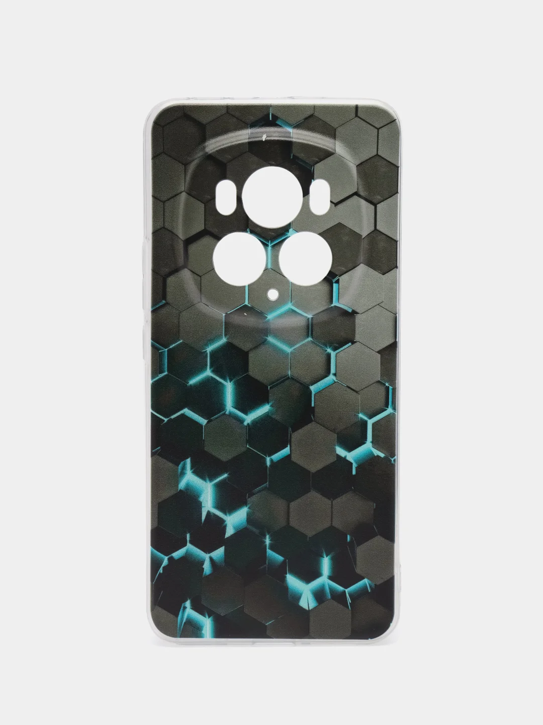 Бирюзовый силиконовый чехол на Honor Magic 6 Pro / Хонор Меджик 6 Про прозрачный, с рисунком