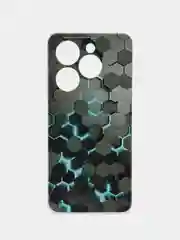 Бирюзовый чехол на Infinix Smart 8/8 HD/HOT 40i / Инфиникс Смарт 8/8 HD/Хот 40i прозрачный