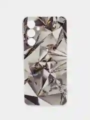 Серый металлик силиконовый чехол на Samsung Galaxy A54 5G / Самсунг A54 прозрачный, с рисунком