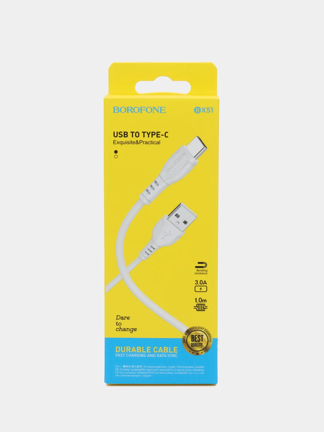 BOROFONE Кабель для мобильных устройств USB 2.0 Type-A/USB Type-C, 1 м, белый
