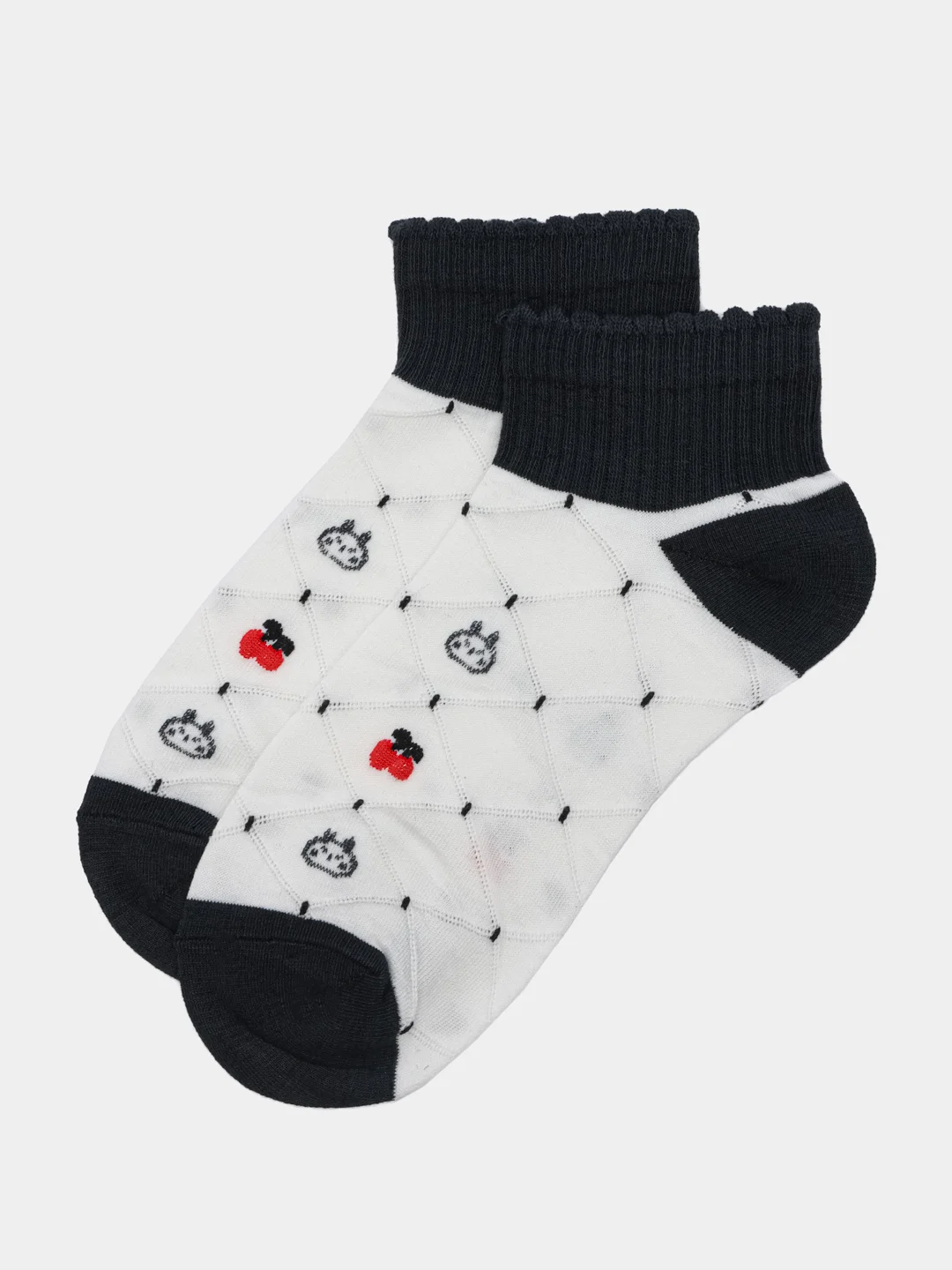 Алый носки короткые  цветных c принтом / носки Moods Shop