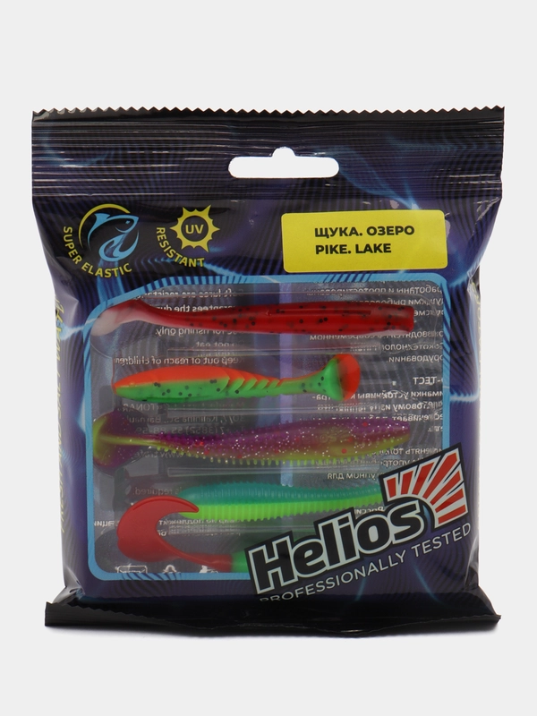Набор силиконовых приманок на щуку Helios "Озеро", 5 шт