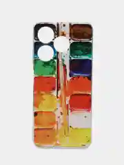 Бордовый чехол на Tecno Spark 10/10C (Текно Спарк 10/10С), прозрачный, с рисунком, защита камеры