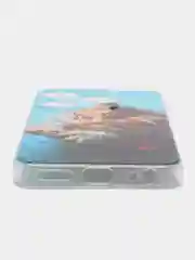 Светло-коричневый чехол на Tecno Spark 10/10C (Текно Спарк 10/10С), прозрачный, с рисунком, защита камеры