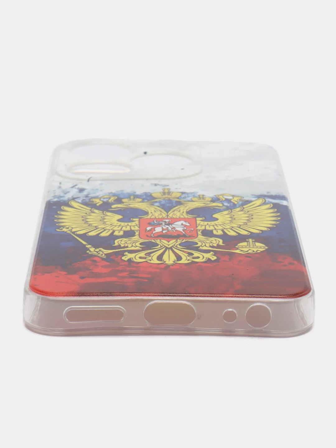 Синий чехол на Tecno Spark 10/10C (Текно Спарк 10/10С), прозрачный, с рисунком, защита камеры