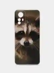 Коричневый чехол прозрачный на Xiaomi Redmi Note 12S (Сяоми Редми Нот 12S), с рисунком, защита камеры