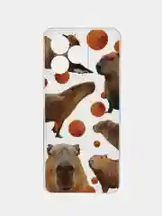 Терракотовый силиконовый чехол на Realme C53/C51 (Реалми С53/С51), прозрачный, с рисунком, защита камеры