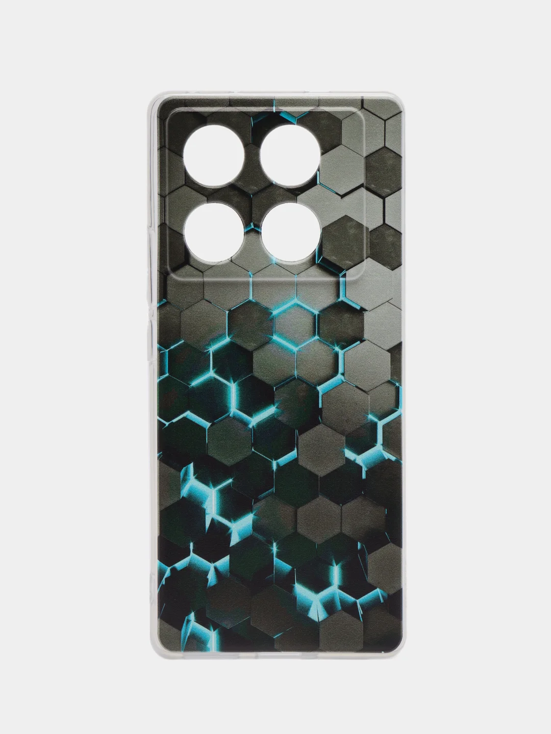 Бирюзовый силиконовый чехол на Infinix Note 40 Pro / Инфиникс Нот 40 Про прозрачный, с рисунком
