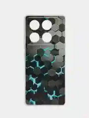 Бирюзовый силиконовый чехол на Infinix Note 40 Pro / Инфиникс Нот 40 Про прозрачный, с рисунком