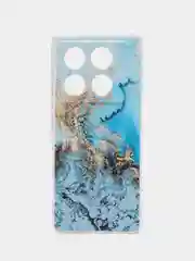 Голубой силиконовый чехол на Infinix Note 40 Pro / Инфиникс Нот 40 Про прозрачный, с рисунком