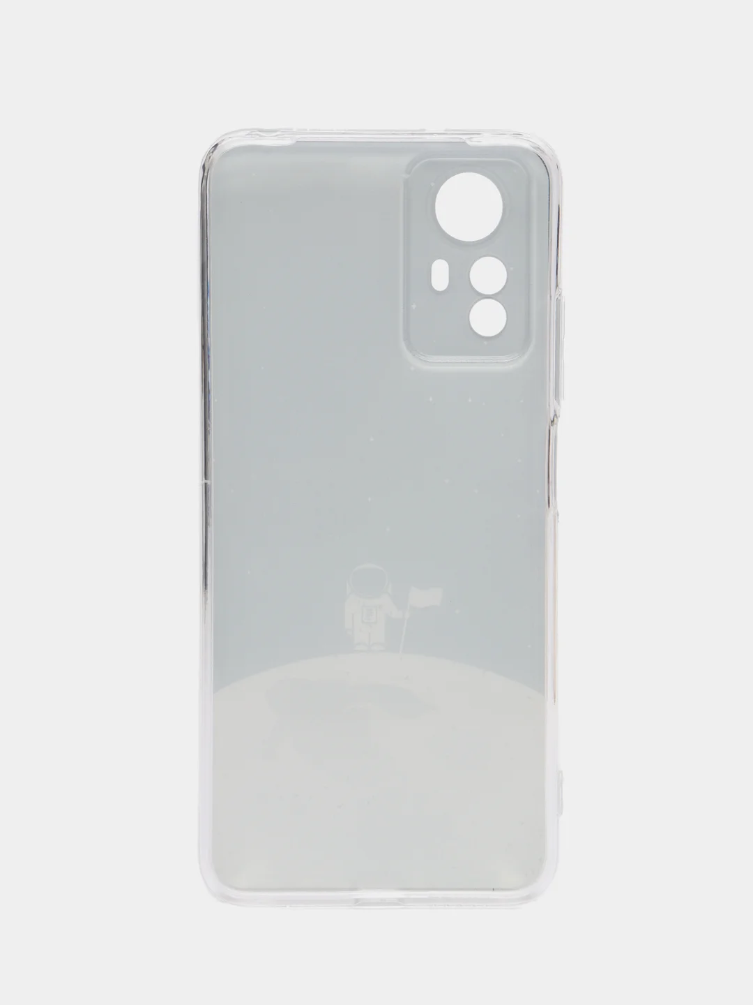 Серебряный чехол прозрачный на Xiaomi Redmi Note 12S (Сяоми Редми Нот 12S), с рисунком, защита камеры