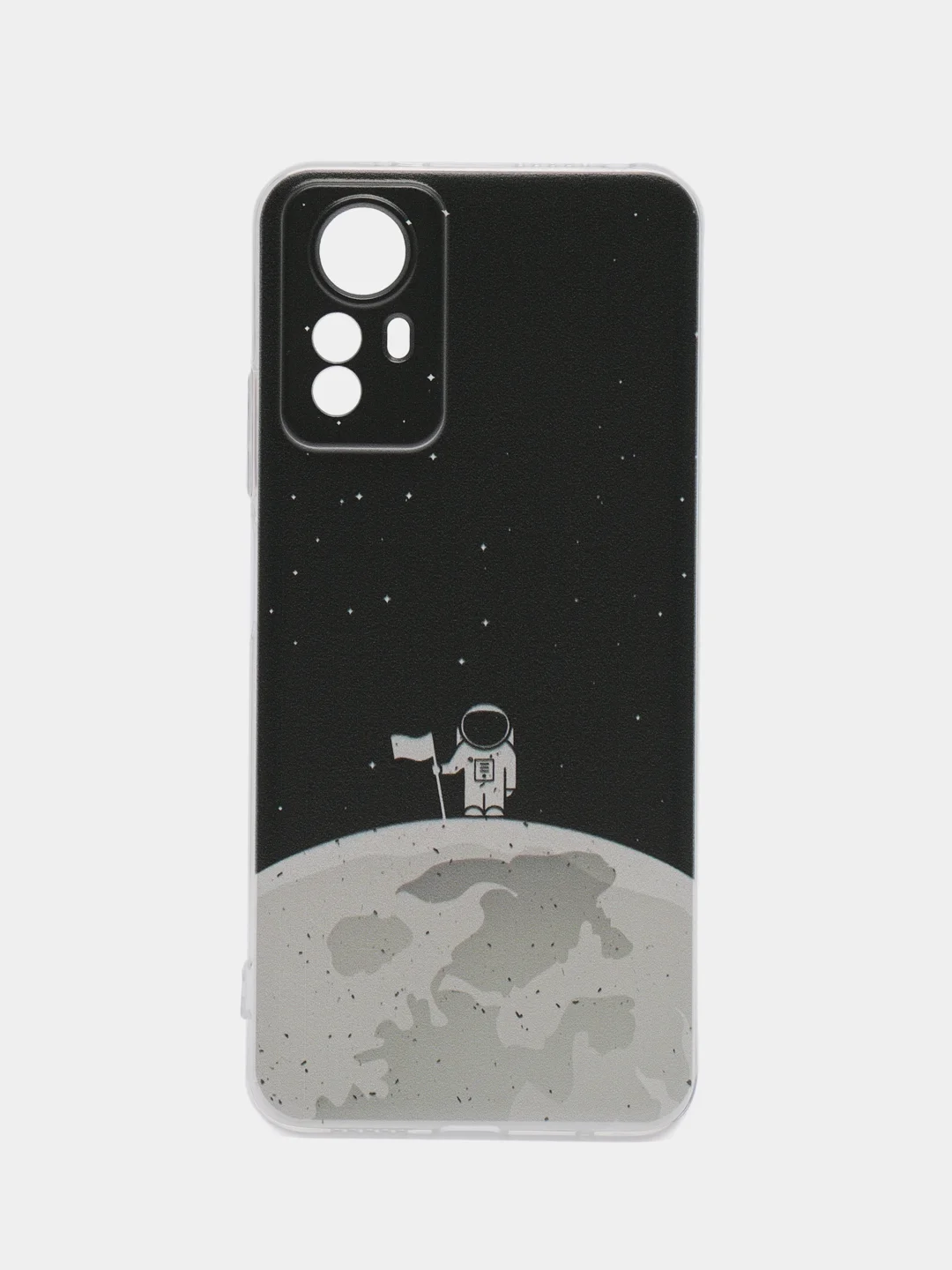 Серебряный чехол прозрачный на Xiaomi Redmi Note 12S (Сяоми Редми Нот 12S), с рисунком, защита камеры