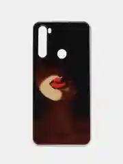 Фиолетовый чехол на Xiaomi Redmi Note 8T / Сяоми Редми Нот 8T прозрачный, с рисунком, защита камеры
