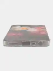 Кораллово-розовый силиконовый чехол на Realme C35 / Реалми С35 прозрачный, с рисунком, защита камеры