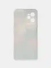 Кораллово-розовый силиконовый чехол на Realme C35 / Реалми С35 прозрачный, с рисунком, защита камеры