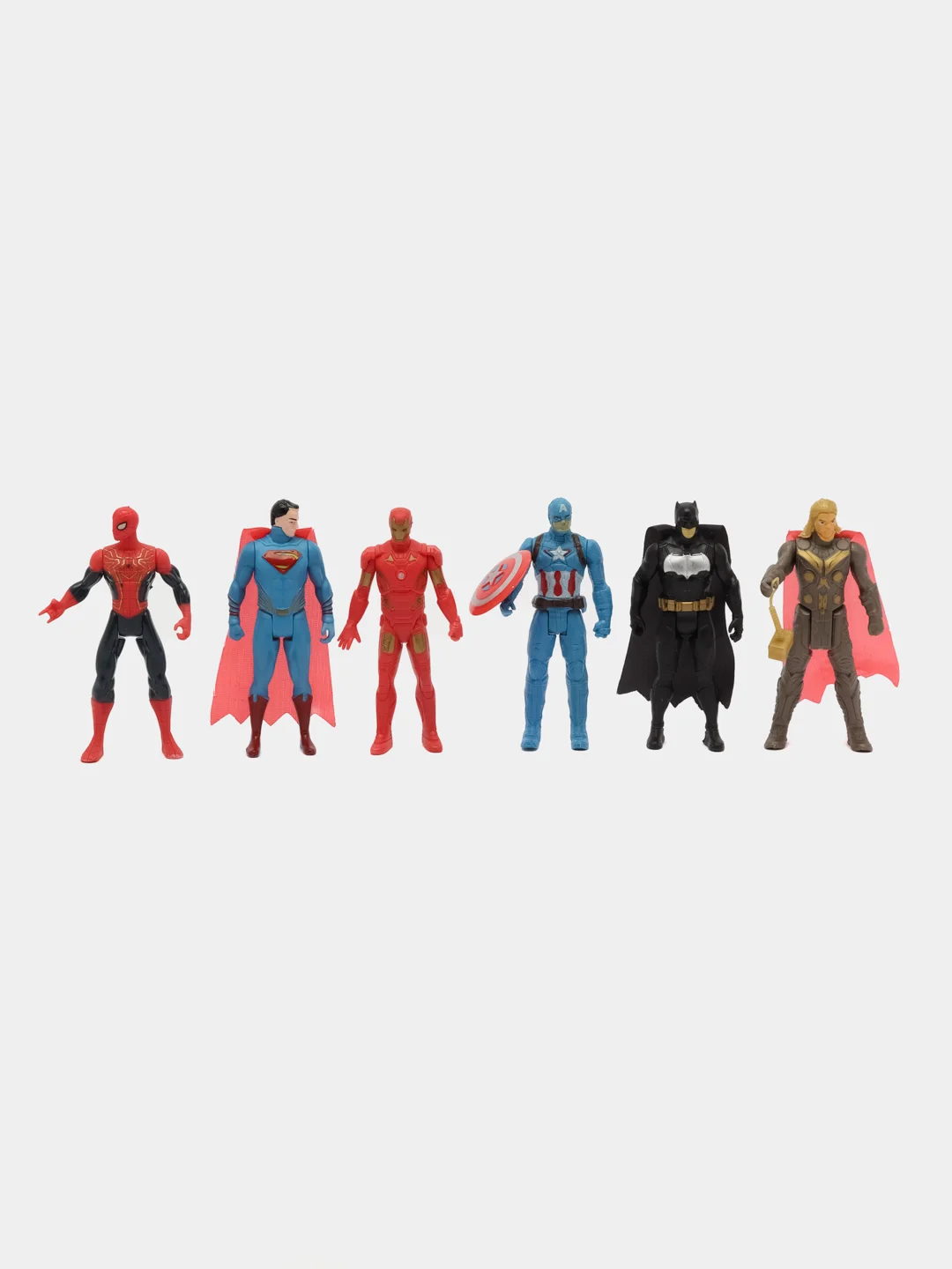Разноцветный набор супергероев Marvel "Мстители" Тор,Бэтмэн,Человек Паук,Супер Мэн,Капитан Америка