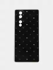 Черный силиконовый чехол на Honor 70 / Хонор 70 прозрачный, с рисунком, защита камеры