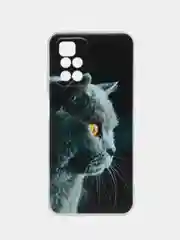 Тёмно-серый чехол на Xiaomi Redmi 10 / Сяоми Редми 10 прозрачный, с рисунком, защита камеры