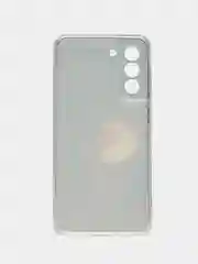 Фиолетовый чехол на Samsung Galaxy S21 FE 5G / Самсунг S21 FE прозрачный, с рисунком, защита камеры