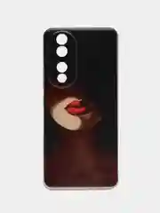 Фиолетовый силиконовый чехол на Honor 90 / Хонор 90 прозрачный, с рисунком, защита камеры