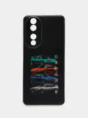 Хром силиконовый чехол на Honor 90 / Хонор 90 прозрачный, с рисунком, защита камеры