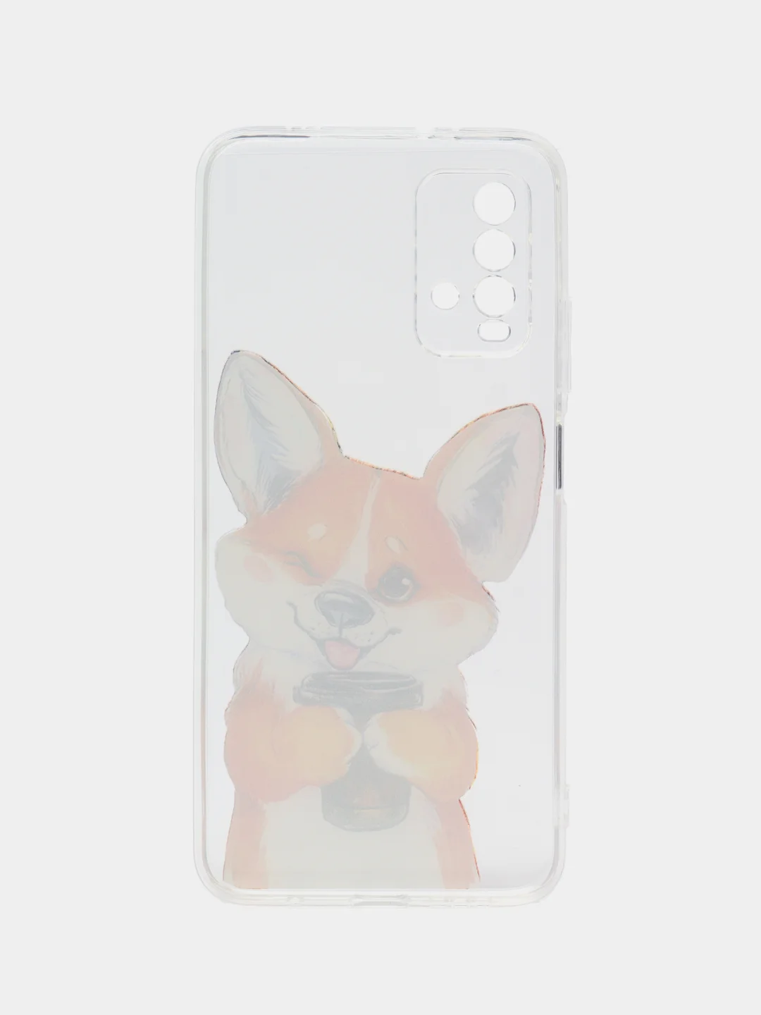 Бронзовый силиконовый чехол на Xiaomi Redmi 9T / Редми 9Т прозрачный, с рисунком, защита камеры