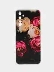 Кораллово-розовый силиконовый чехол на Realme 6 Pro / Реалми 6 Про прозрачный, с рисунком, защита камеры