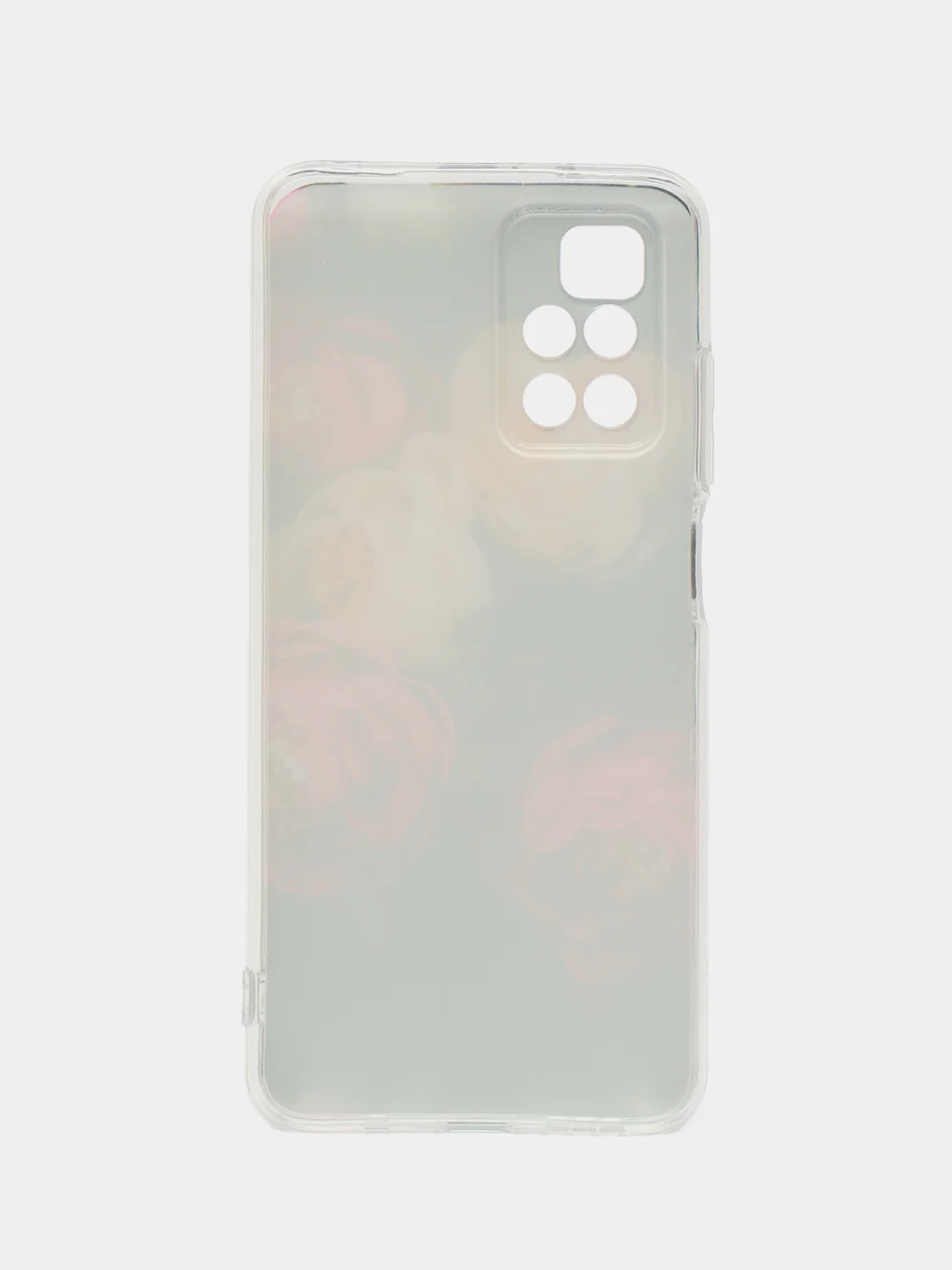 Кораллово-розовый чехол на Xiaomi Redmi 10 / Сяоми Редми 10 прозрачный, с рисунком, защита камеры
