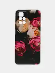 Кораллово-розовый чехол на Xiaomi Redmi 10 / Сяоми Редми 10 прозрачный, с рисунком, защита камеры