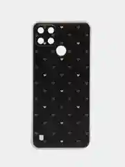 Черный чехол на Oppo Realme C21Y/C25Y / Реалми C21Y/C25Y прозрачный, с рисунком, защита камеры