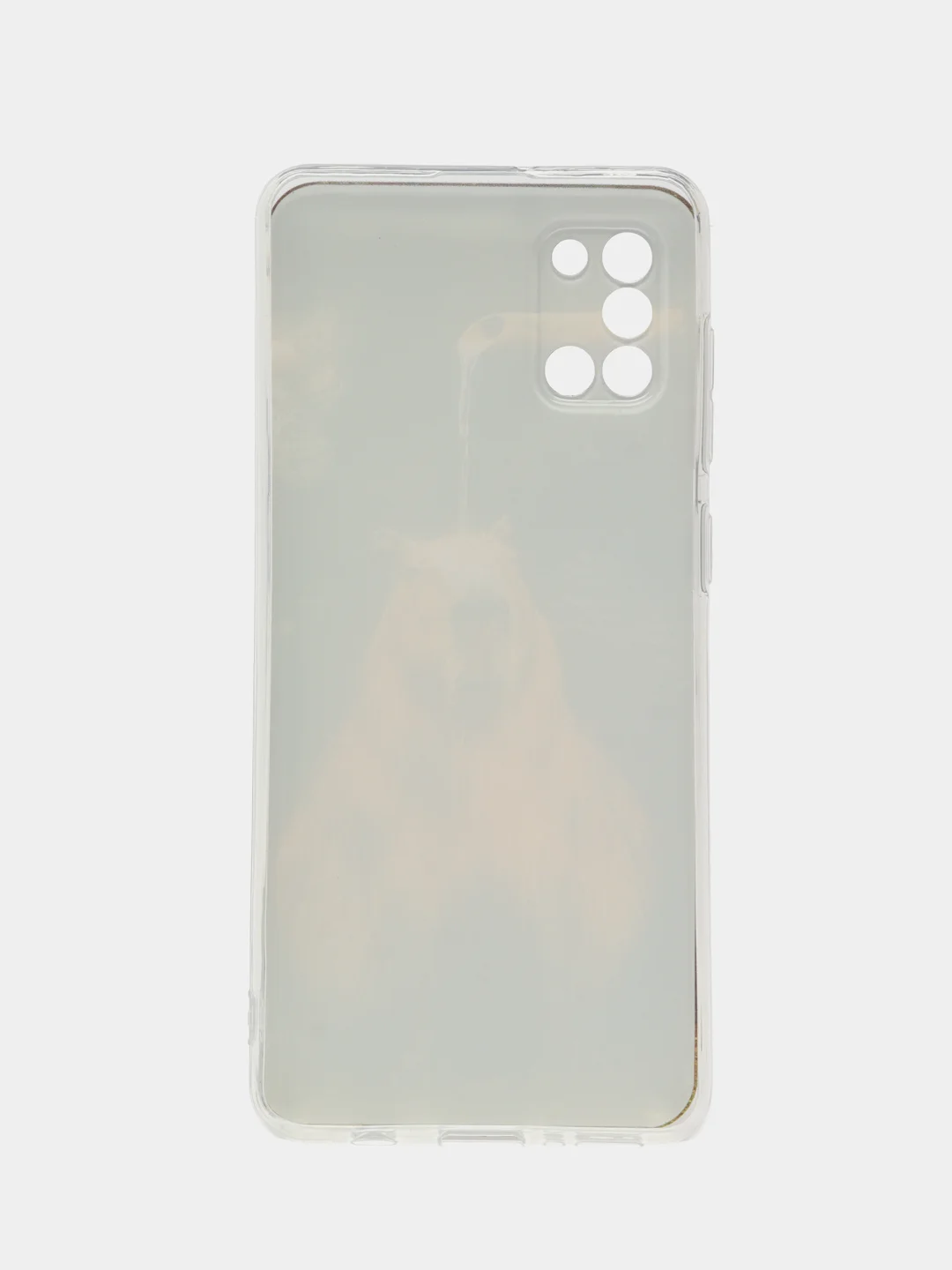 Коричневый чехол на Samsung Galaxy A31 / Самсунг А 31 прозрачный, с рисунком, защита камеры