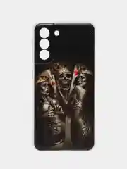 Оливковый чехол на Samsung Galaxy S21 FE 5G / Самсунг S21 FE прозрачный, с рисунком, защита камеры