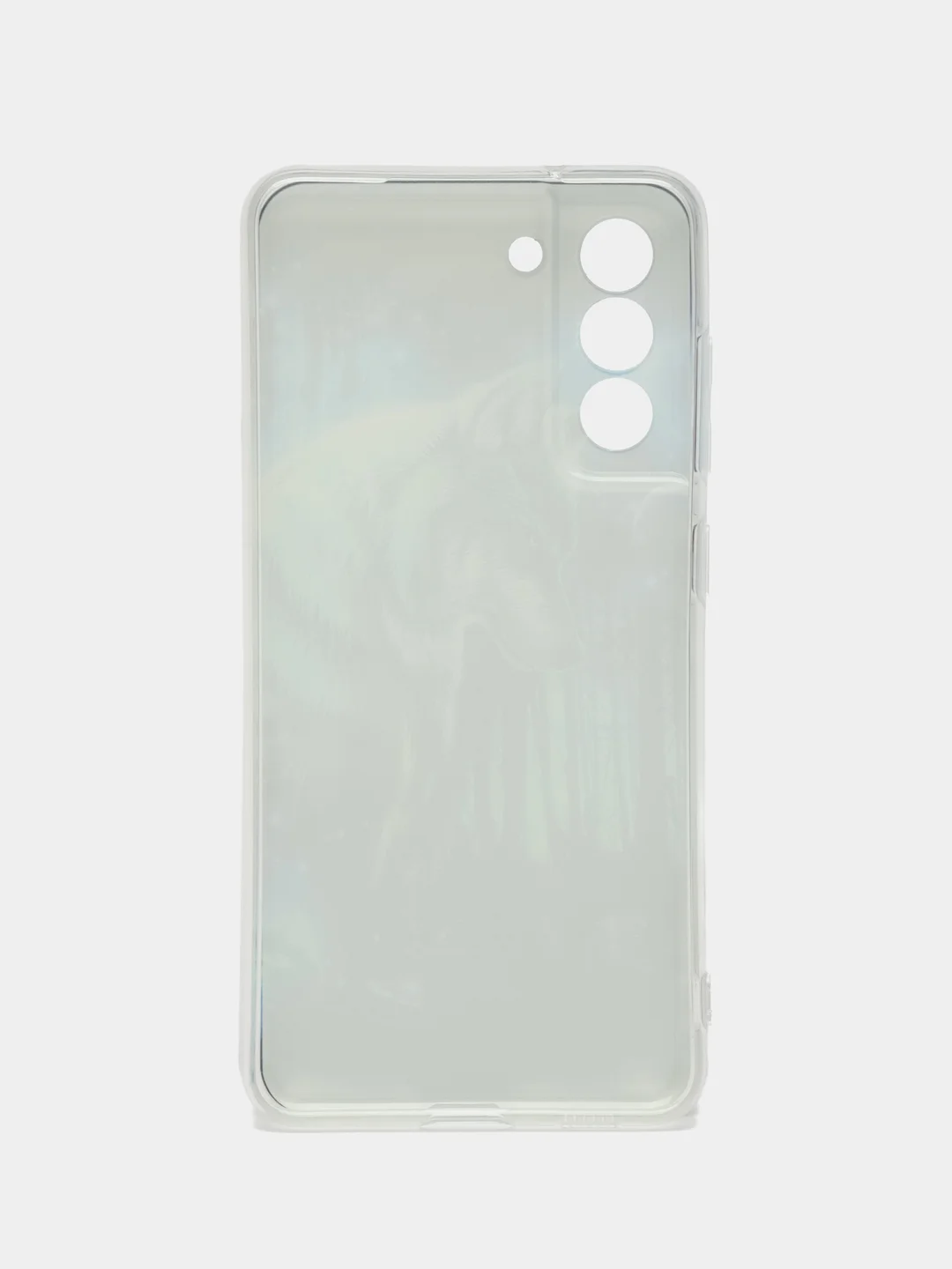 Синий чехол на Samsung Galaxy S21 FE 5G / Самсунг S21 FE прозрачный, с рисунком, защита камеры