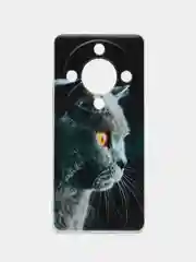 Тёмно-серый силиконовый чехол на Honor X9A / Хонор X9A прозрачный, с рисунком, защита камеры
