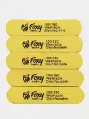 Желтый двухсторонний Баф, овал, для ногтей, 100/180, Foxy Expert