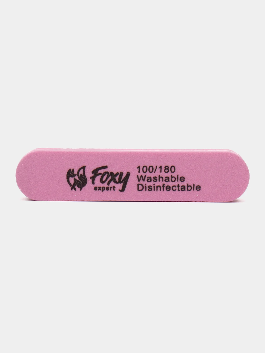 Розовый двухсторонний Баф, овал, для ногтей, 100/180, Foxy Expert