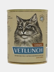 Влажный корм для кошек Vetlunch Urinary профилактика мочекаменной болезни консервы 340гр