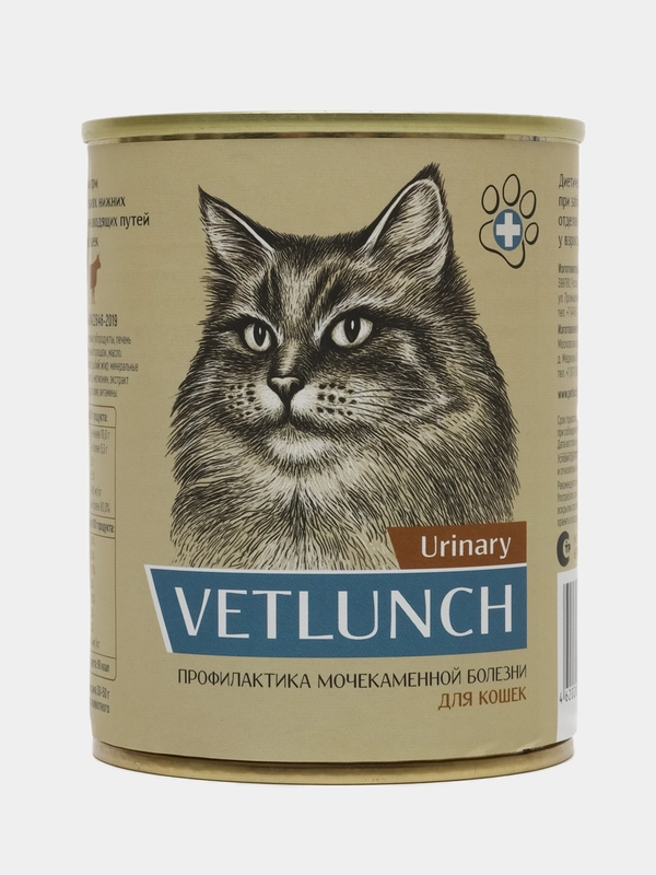 Влажный корм для кошек Vetlunch Urinary профилактика мочекаменной болезни консервы 340гр