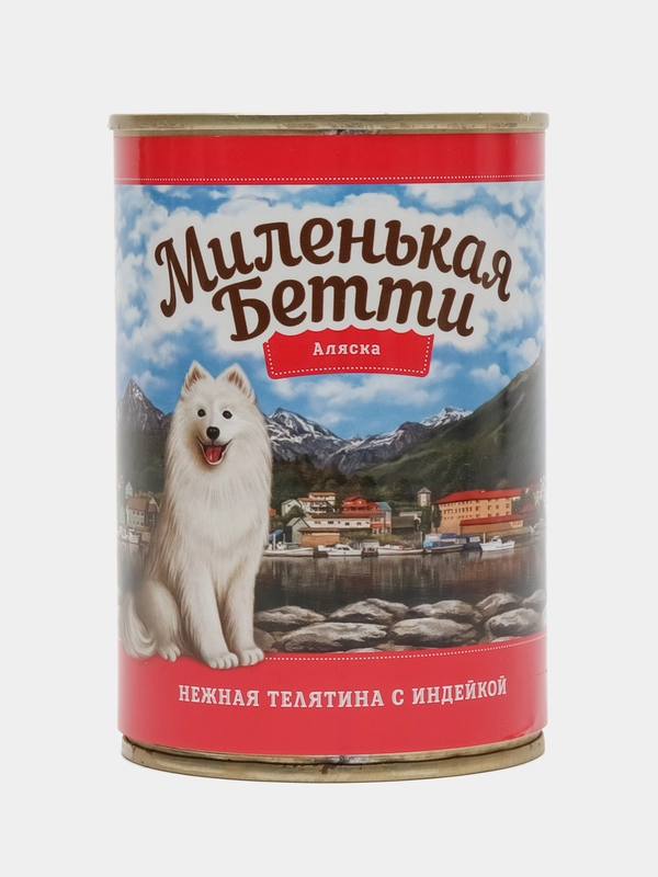 Влажный корм для собак Миленькая Бетти Аляска Нежная телятина с индейкой в желе 400гр