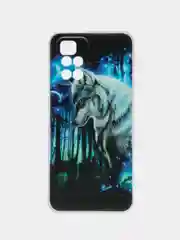 Синий чехол на Xiaomi Redmi 10 / Сяоми Редми 10 прозрачный, с рисунком, защита камеры