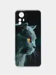 Тёмно-серый чехол на Xiaomi Redmi Note 12S / Сяоми Редми Нот 12S прозрачный, с рисунком, защита камеры