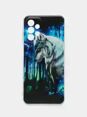Серый чехол на Samsung Galaxy A23 / Самсунг А23 прозрачный, с рисунком, защита камеры