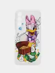 Конфетный чехол на Samsung Galaxy A14 4G / Галакси A14 4G прозрачный, с рисунком, защита камеры