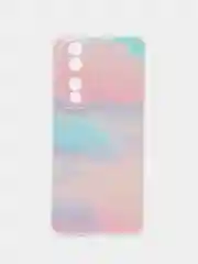 Пудровый силиконовый чехол на Honor 90 / Хонор 90 прозрачный, с рисунком, защита камеры