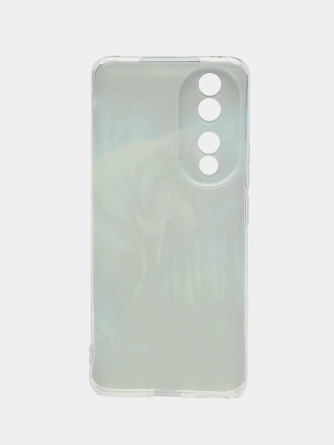 Синий силиконовый чехол на Honor 90 / Хонор 90 прозрачный, с рисунком, защита камеры