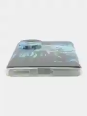Синий силиконовый чехол на Honor 90 / Хонор 90 прозрачный, с рисунком, защита камеры