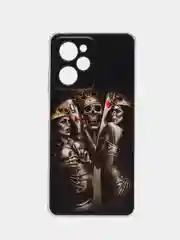 Оливковый чехол на Poco X5 Pro 5G / Сяоми Поко X5 Про 5G прозрачный, с рисунком, защита камеры